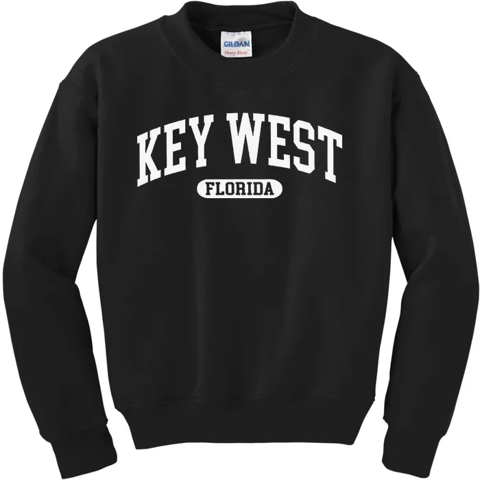 Key West Florida Vacation Souvenir Vintage Arched Text Kids Sweatshirt