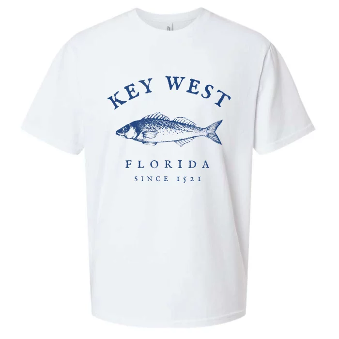 Key West Florida Vintage Fishing Sueded Cloud Jersey T-Shirt