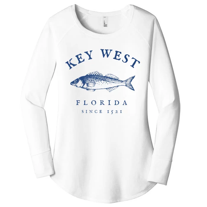 Key West Florida Vintage Fishing Women's Perfect Tri Tunic Long Sleeve Shirt