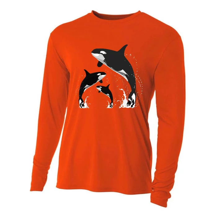 Killer Whale Gifts Jumping Orca Killer Whales Killer Cooling Performance Long Sleeve Crew