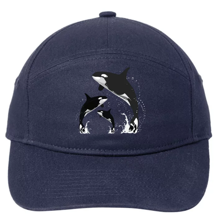 Killer Whale Gifts Jumping Orca Killer Whales Killer 7-Panel Snapback Hat