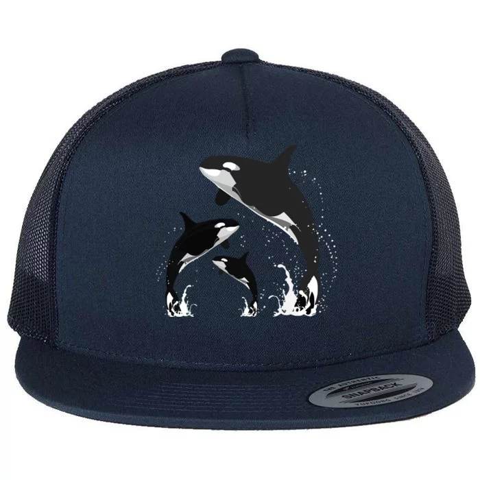 Killer Whale Gifts Jumping Orca Killer Whales Killer Flat Bill Trucker Hat