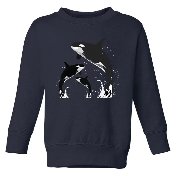 Killer Whale Gifts Jumping Orca Killer Whales Killer Toddler Sweatshirt