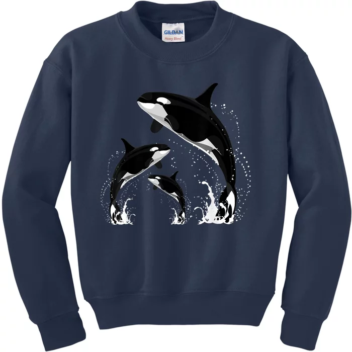 Killer Whale Gifts Shirt. Jumping Orca Killer Whales Killer Kids Sweatshirt