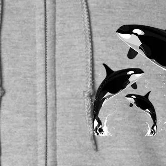 Killer Whale Gifts Shirt. Jumping Orca Killer Whales Killer Full Zip Hoodie