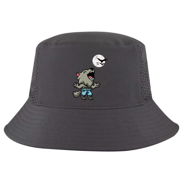 Kawaii Werewolf Howling At The Night Sky Full Moon Monster Cool Comfort Performance Bucket Hat