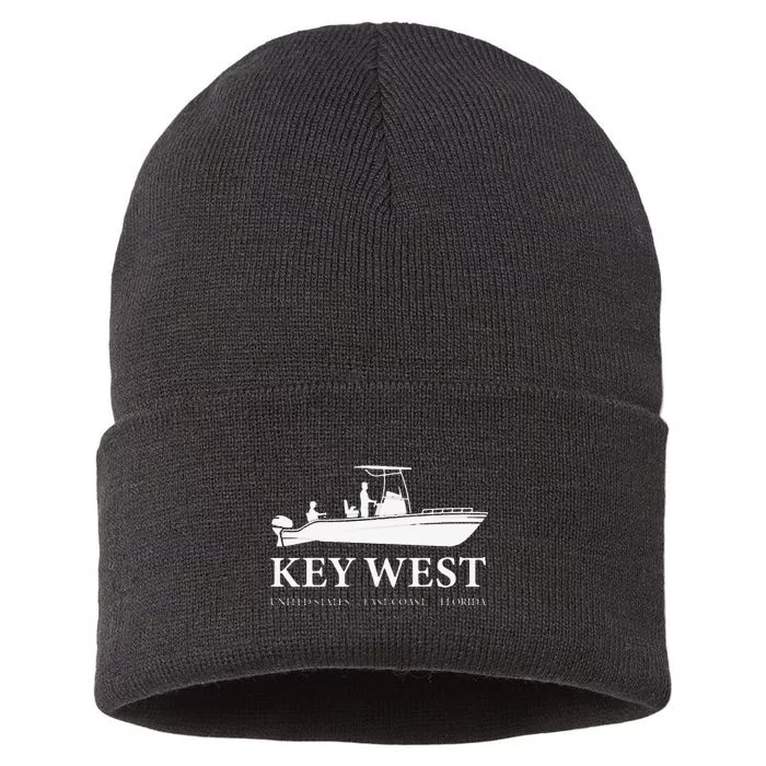 Key West Harbor Navigational Nautical Chart Florida Fishing Sustainable Knit Beanie