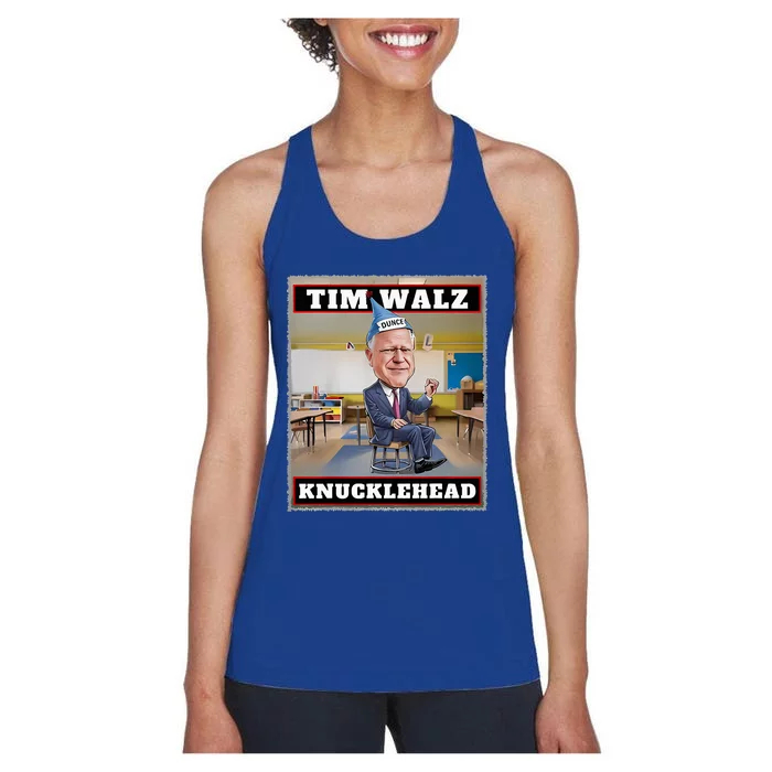 Knucklehead Waltz IM A Knucklehead At Times Tim Walz Debate Women's Racerback Tank