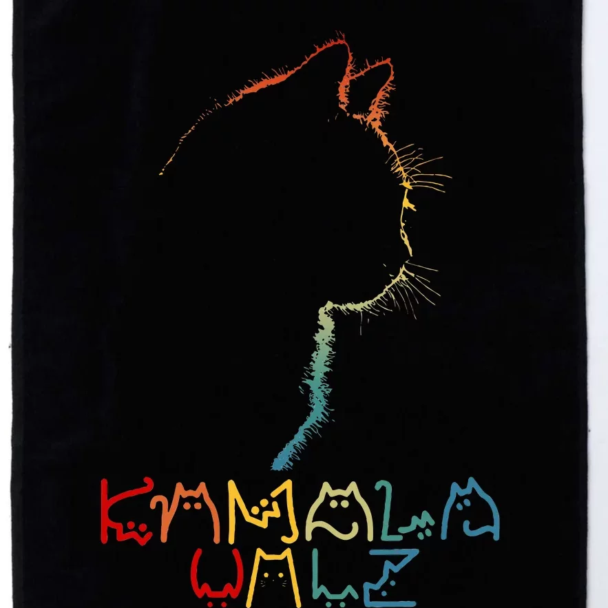 Kamala Walz Lettering Positive Funny Cat Lady Platinum Collection Golf Towel