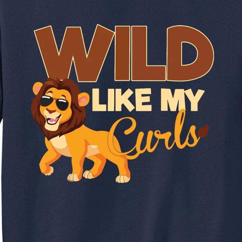 Kids Wild Like My Curls Funny Curly Haired Lion With Sunglasses Sweatshirt