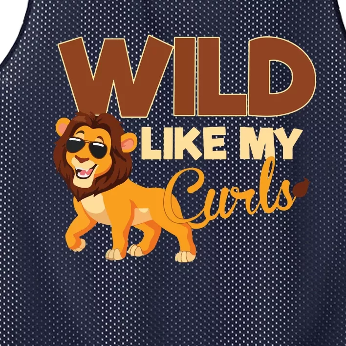 Kids Wild Like My Curls Funny Curly Haired Lion With Sunglasses Mesh Reversible Basketball Jersey Tank