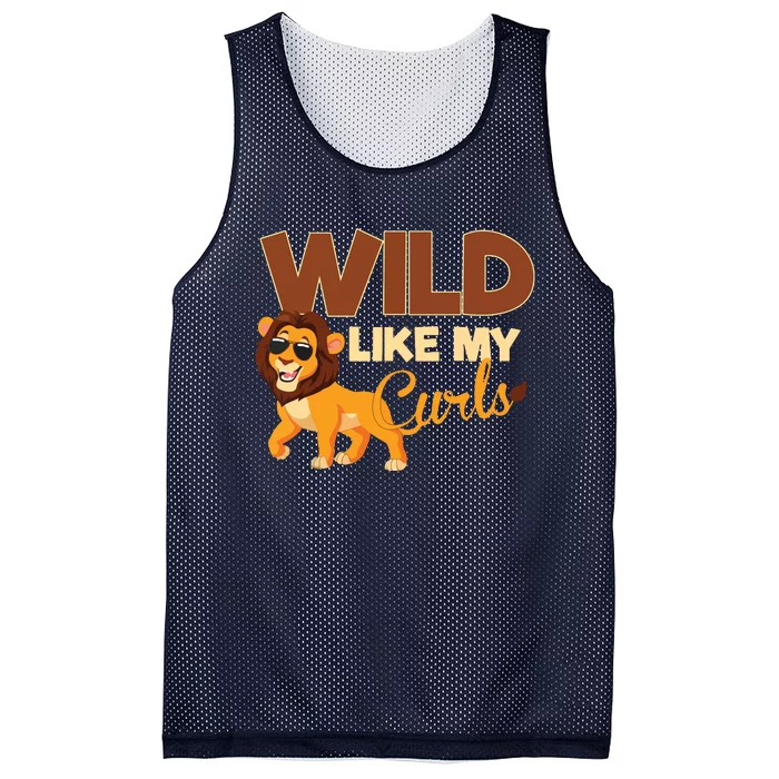 Kids Wild Like My Curls Funny Curly Haired Lion With Sunglasses Mesh Reversible Basketball Jersey Tank