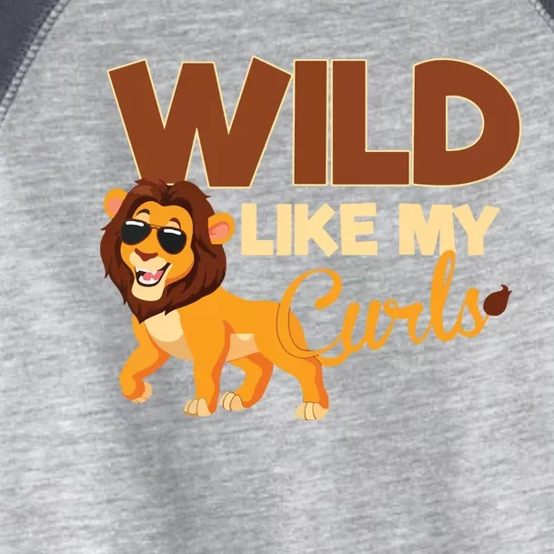 Kids Wild Like My Curls Funny Curly Haired Lion With Sunglasses Toddler Fine Jersey T-Shirt