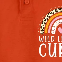 Kids Wild Like My Curls Girl Leopard Boho Rainbow Dry Zone Grid Performance Polo