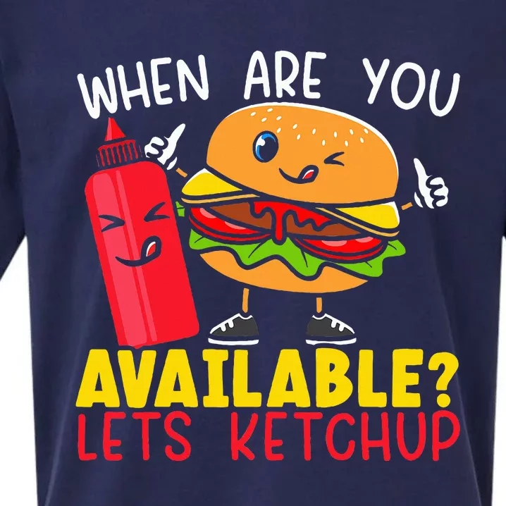 Ketchup with Me for a Burger Date Sueded Cloud Jersey T-Shirt