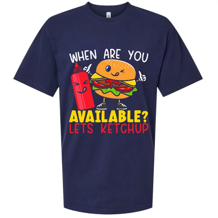 Ketchup with Me for a Burger Date Sueded Cloud Jersey T-Shirt