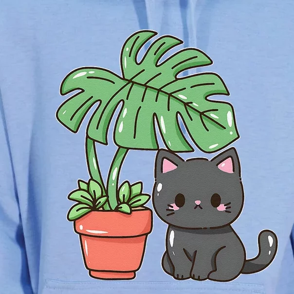 Kitty With Monster Plant Unisex Surf Hoodie