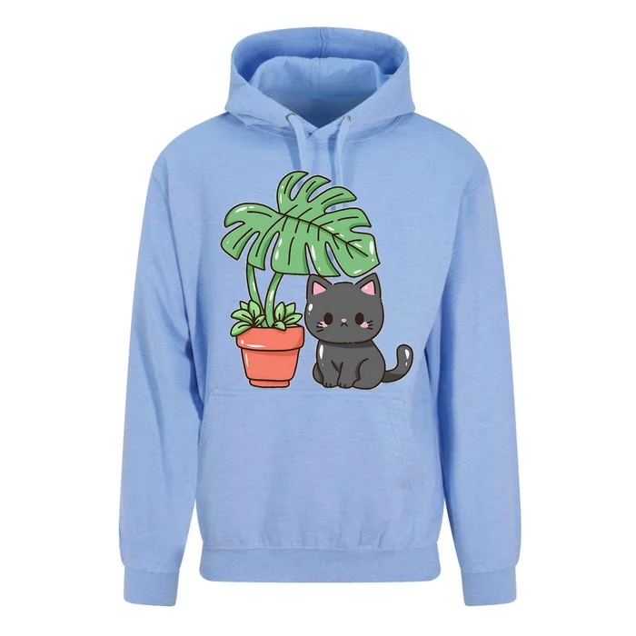 Kitty With Monster Plant Unisex Surf Hoodie