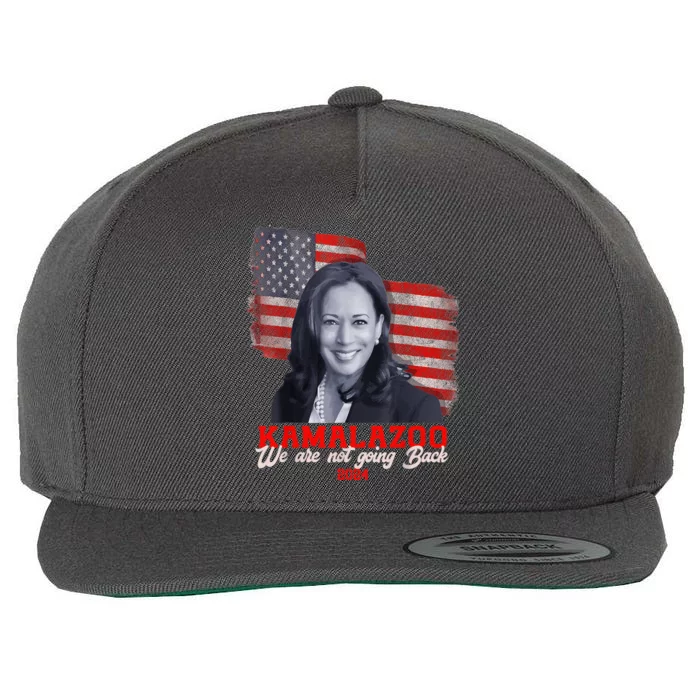 Kamalazoo WeRe Not Going Back Kamala Harris Election 2024 Wool Snapback Cap