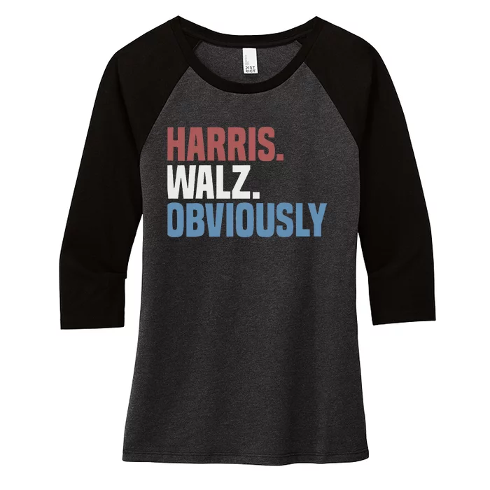 Kamala Walz Obviously 2024 Harris Waltz 2024 Election Women's Tri-Blend 3/4-Sleeve Raglan Shirt