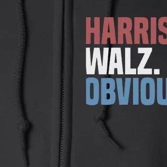 Kamala Walz Obviously 2024 Harris Waltz 2024 Election Full Zip Hoodie