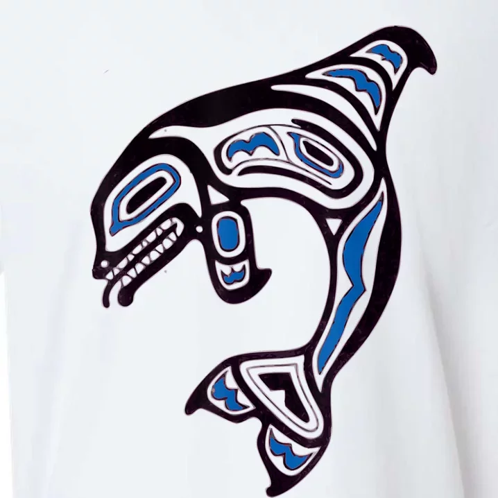 Killer Whale Orca Pacific NW Native American Indian Sueded Cloud Jersey T-Shirt