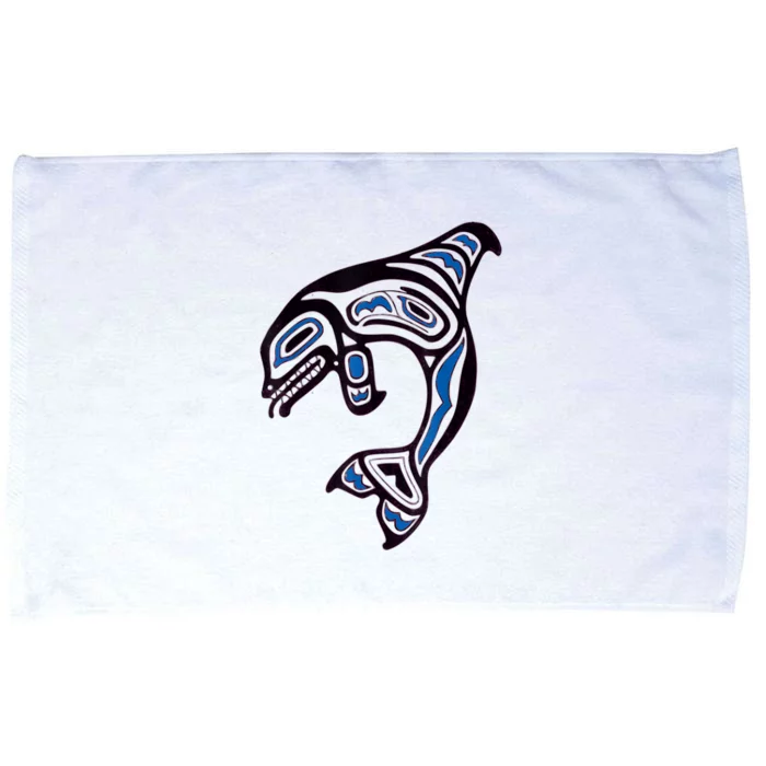 Killer Whale Orca Pacific NW Native American Indian Microfiber Hand Towel