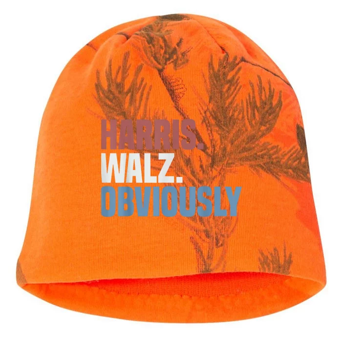 Kamala Walz Obviously 2024 Harris Waltz 2024 Election Kati - Camo Knit Beanie