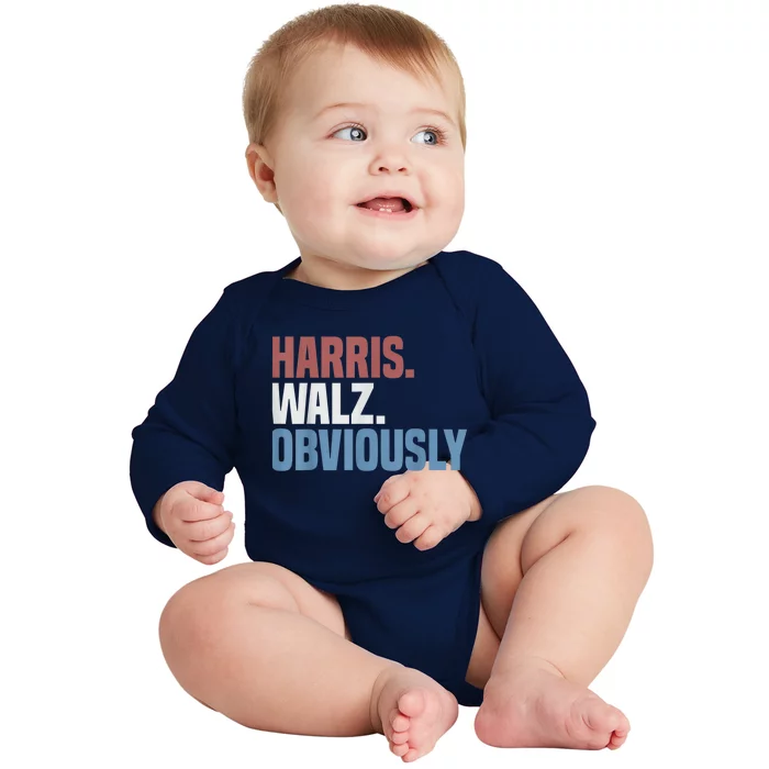 Kamala Walz Obviously 2024 Harris Waltz 2024 Election Baby Long Sleeve Bodysuit