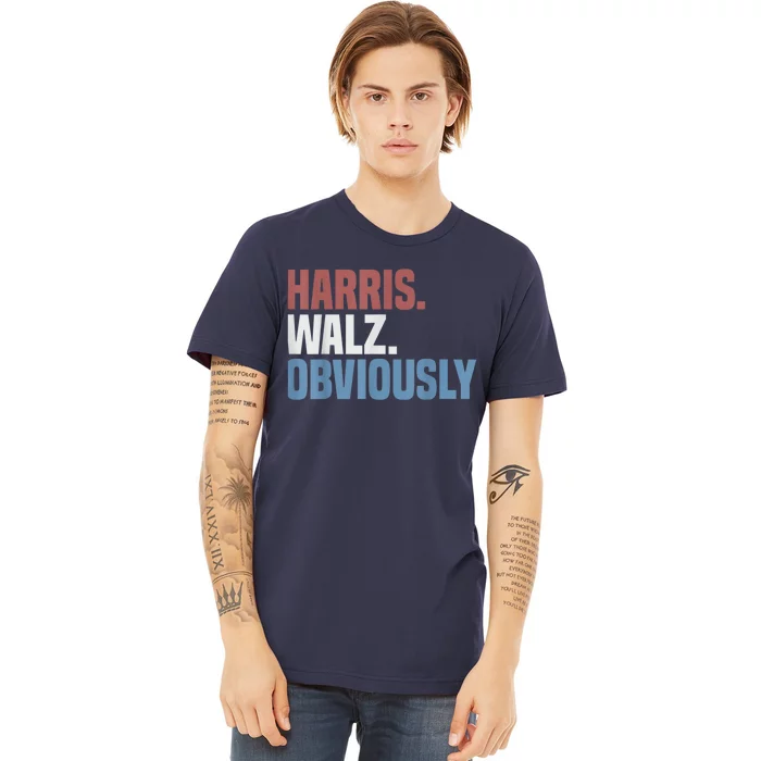 Kamala Walz Obviously 2024 Harris Waltz 2024 Election Premium T-Shirt