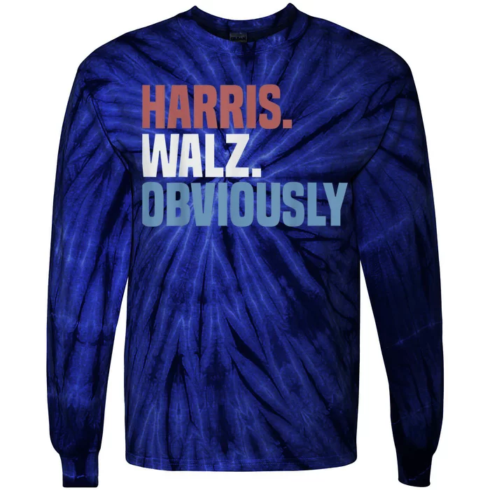 Kamala Walz Obviously 2024 Harris Waltz 2024 Election Tie-Dye Long Sleeve Shirt