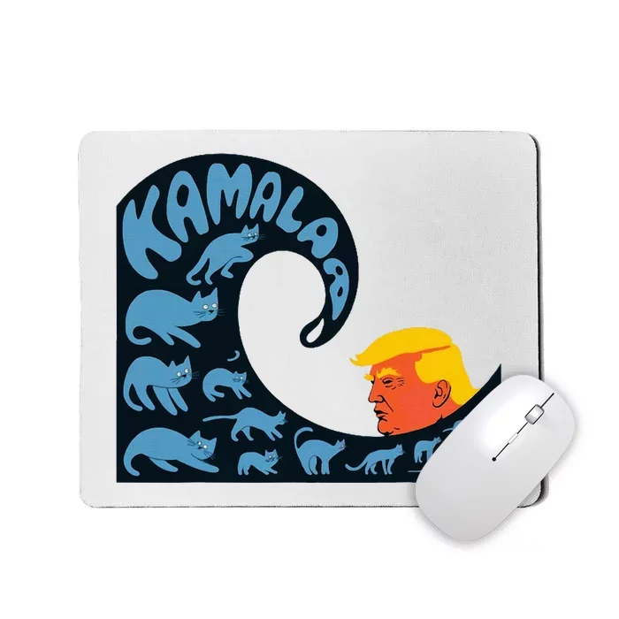 KamalaS Wave Of Blue Cats Overthrows Trump Mousepad