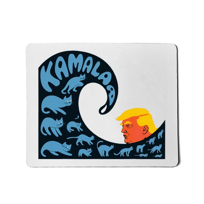 KamalaS Wave Of Blue Cats Overthrows Trump Mousepad