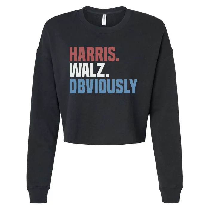 Kamala Walz Obviously 2024 Harris Waltz 2024 Cropped Pullover Crew