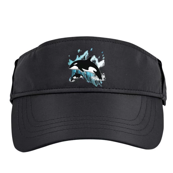 Killer Whale Ocean Swim Cool Animal Creature Orca Adult Drive Performance Visor