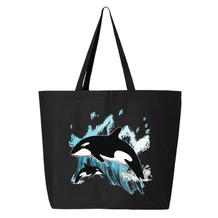 Killer Whale Ocean Swim Cool Animal Creature Orca 25L Jumbo Tote