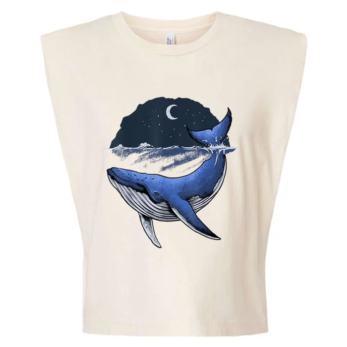 Killer Whale Orca Funny Whale Sea Ocean Moon Garment-Dyed Women's Muscle Tee