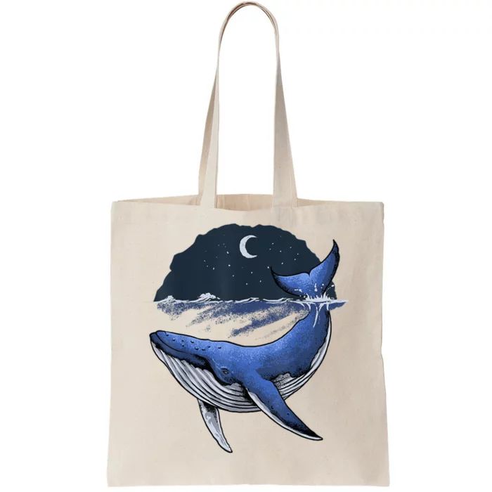 Killer Whale Orca Funny Whale Sea Ocean Moon Tote Bag