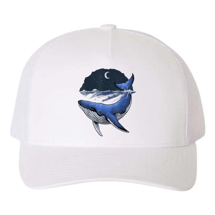 Killer Whale Orca Funny Whale Sea Ocean Moon Yupoong Adult 5-Panel Trucker Hat