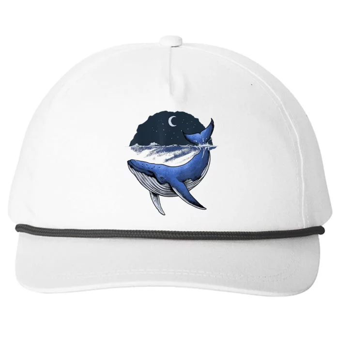 Killer Whale Orca Funny Whale Sea Ocean Moon Snapback Five-Panel Rope Hat