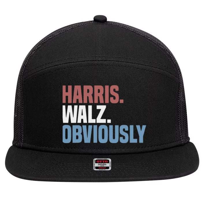 Kamala Walz Obviously 2024 Harris Waltz 2024 Election 7 Panel Mesh Trucker Snapback Hat