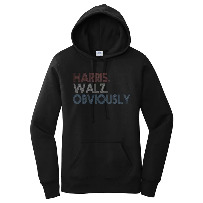 Kamala Walz Obviously 2024 Harris Waltz 2024 Election Gift Women's Pullover Hoodie