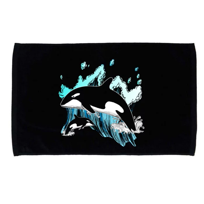 Killer Whale Ocean Lover Gift Idea Men Boys Kids Orca Great Gift Microfiber Hand Towel