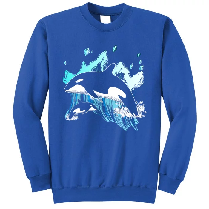 Killer Whale Ocean Lover Gift Idea Men Boys Kids Orca Great Gift Tall Sweatshirt