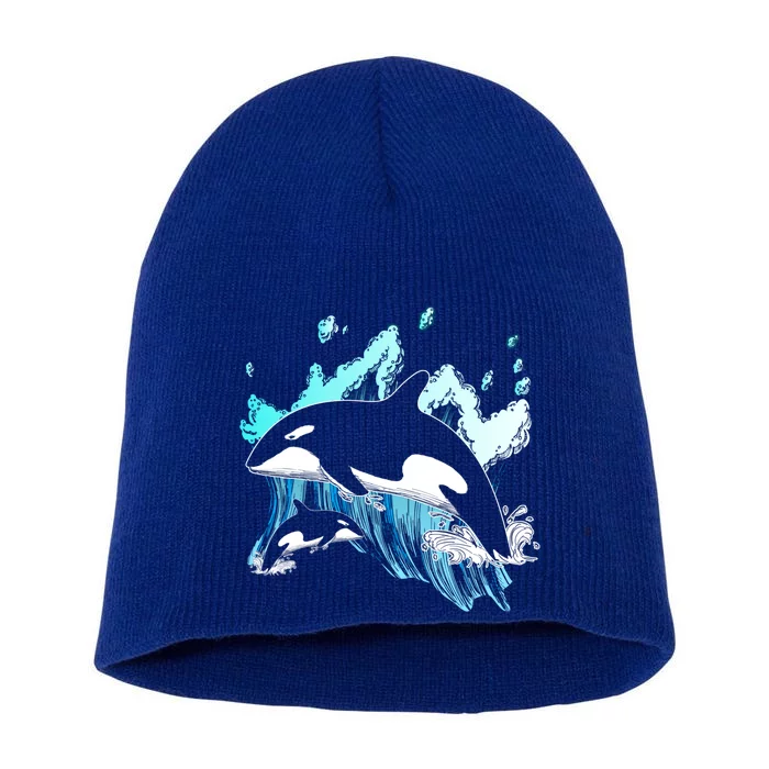 Killer Whale Ocean Lover Gift Idea Men Boys Kids Orca Great Gift Short Acrylic Beanie