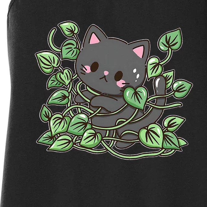 Kitty With Pathos Plant Women's Racerback Tank