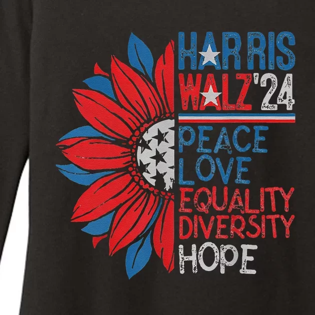 Kamala Walz Peace Love Equality Hope Diversity Gift Womens CVC Long Sleeve Shirt