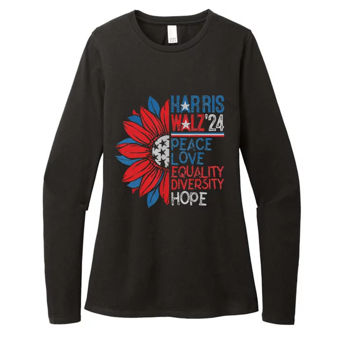 Kamala Walz Peace Love Equality Hope Diversity Gift Womens CVC Long Sleeve Shirt