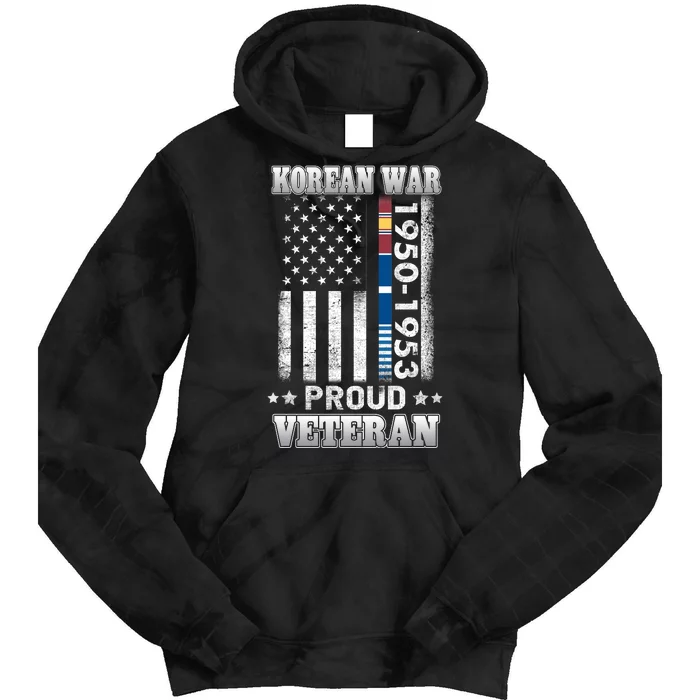 Korean War Proud Veteran For Military American Flag Patriotic Tie Dye Hoodie