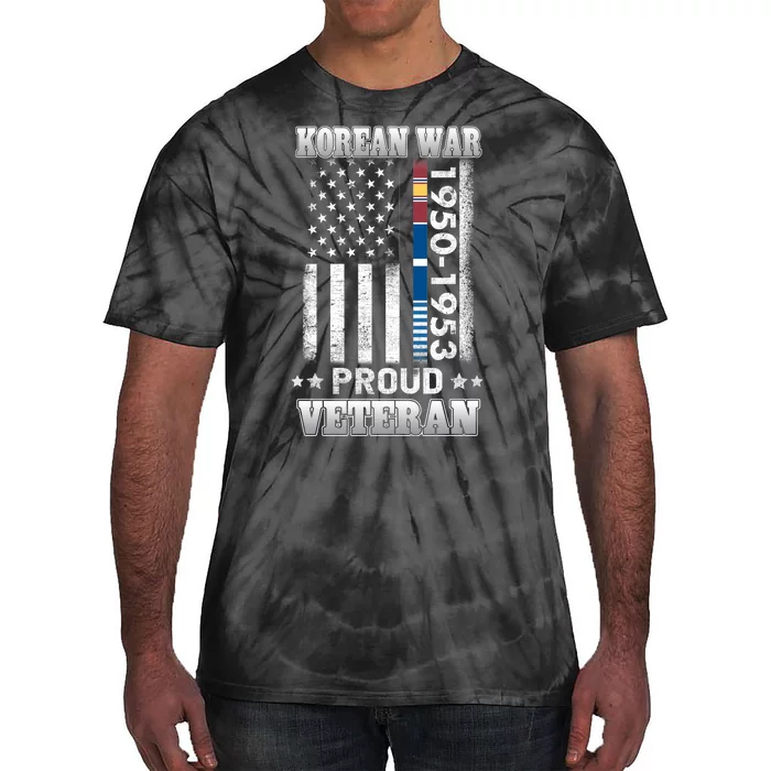 Korean War Proud Veteran For Military American Flag Patriotic Tie-Dye T-Shirt